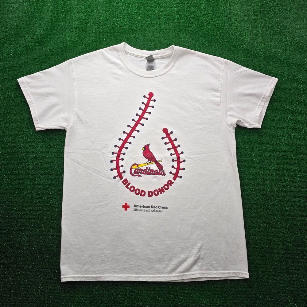 St Louis Cardinals Blood Donor Graphic Tshirt Mens Large White MLB Baseball